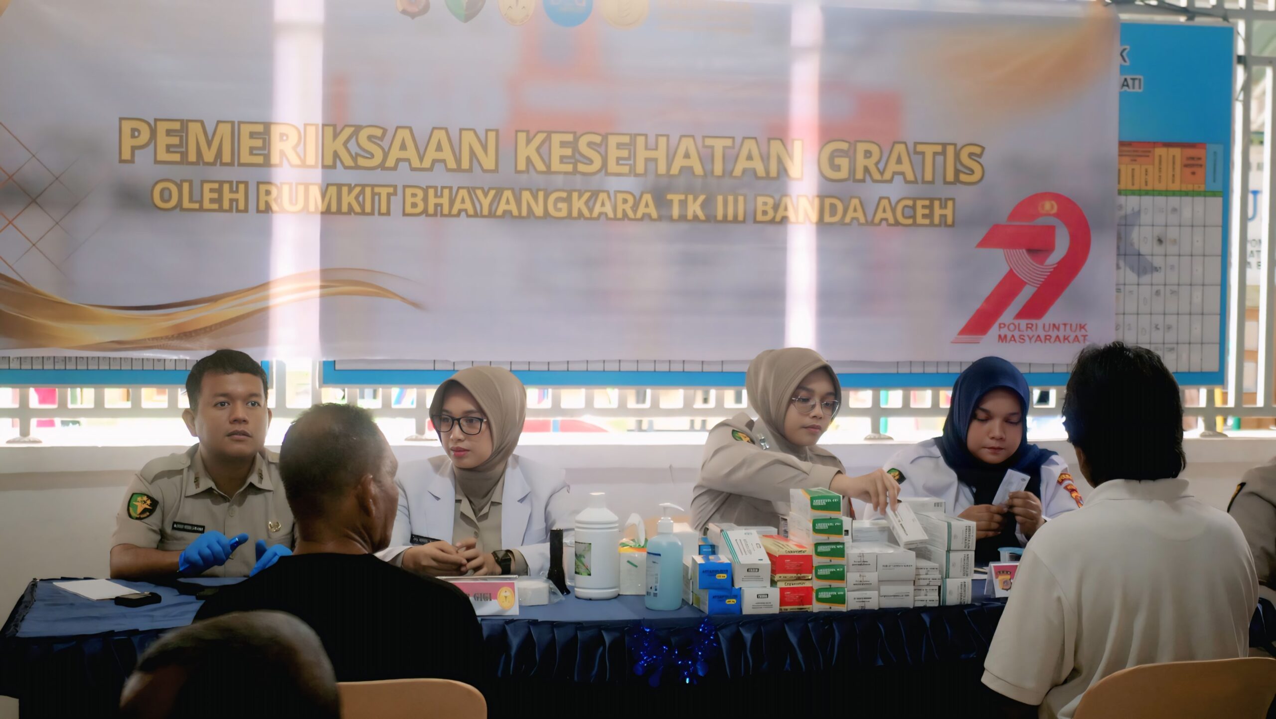 Pengobatan gratis peringatan HUT ke 79 Bhayangkara